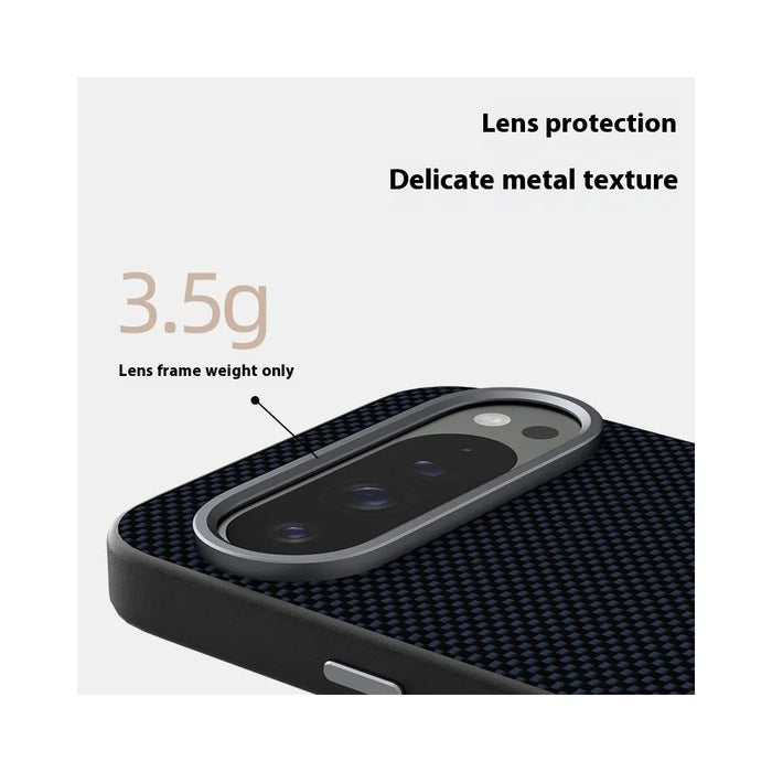 ABEEL For Google Pixel 10 Pro XL Magnetic Case Printed PC TPU Aluminum Alloy Leather Phone Cover - Black - 3