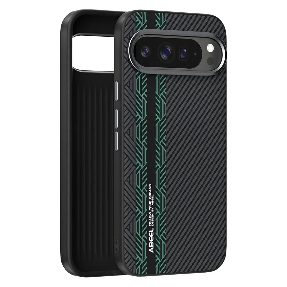 ABEEL For Google Pixel 10 Pro XL Magnetic Case PC + TPU + Aluminum Alloy + PU Leather Slim Phone Back Cover - Texture 2 - 2