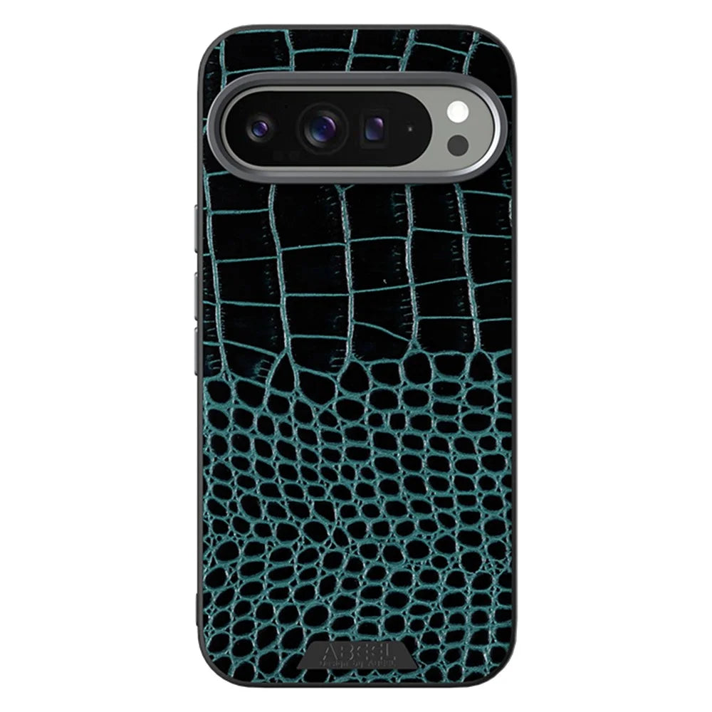 ABEEL For Google Pixel 10 Pro XL Magnetic Case Crocodile Texture Micro-Embossing Back Cover - Green - 2