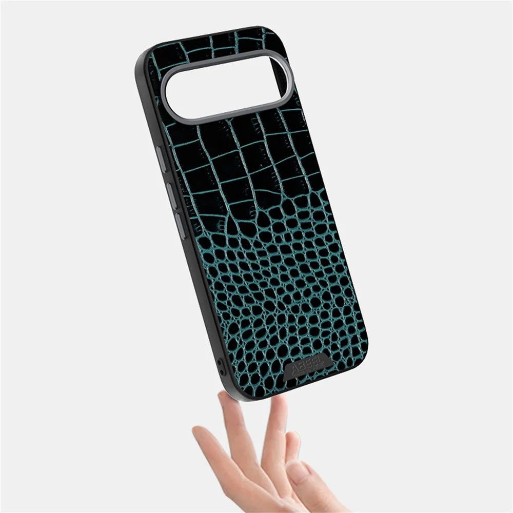 ABEEL For Google Pixel 10 Pro XL Magnetic Case Crocodile Texture Micro-Embossing Back Cover - Green - 3