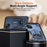 For iPhone 15 Case Ring Holder Kickstand PC + TPU Shockproof Phone Cover - Navy Blue - 4
