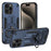 For iPhone 15 Pro Case Ring Holder Kickstand PC + TPU Shockproof Phone Cover - Navy Blue - 1