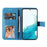 For Samsung Galaxy S23+ Case Floral Pattern PU Leather Wallet Stand Phone Cover - Blue - 2