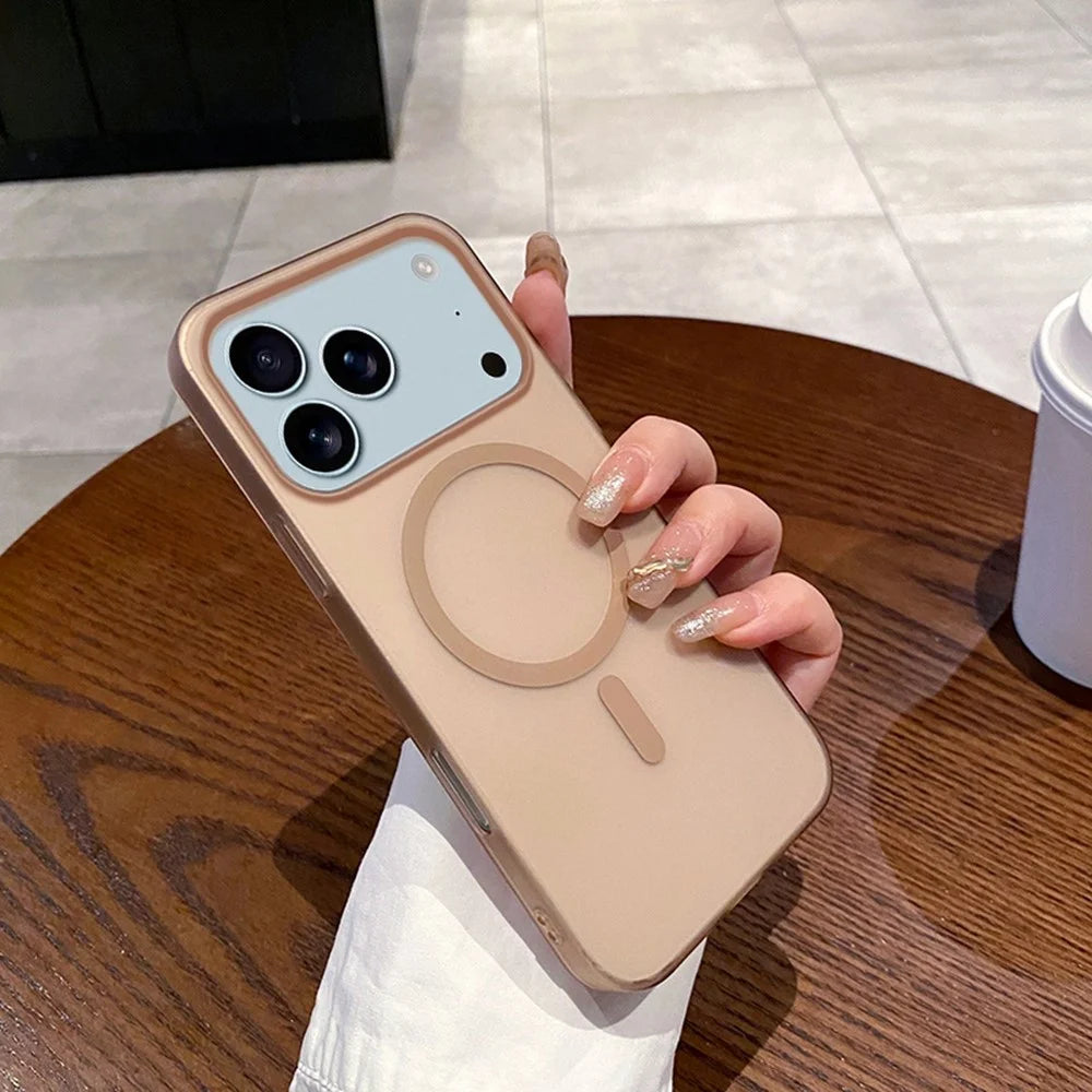 For iPhone 17 Pro Max Case Compatible with MagSafe Precise Cutouts Matte PC Phone Cover - Desert Gold - 2