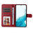 For Samsung Galaxy S23+ Calf Texture Shockproof PU Leather Case Magnetic Clasp Wallet Stand Phone Cover - Red - 2