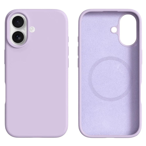 For iPhone 16 Case Compatible with MagSafe Liquid Silicone + PC Phone Cover - Light Purple - 1