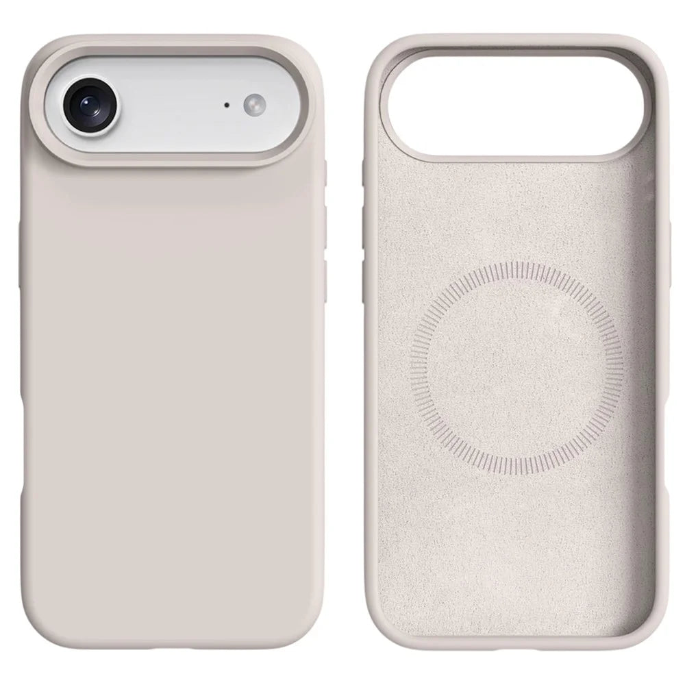 For iPhone Air Case Compatible with MagSafe Liquid Silicone + PC Phone Cover - Antique White - 1