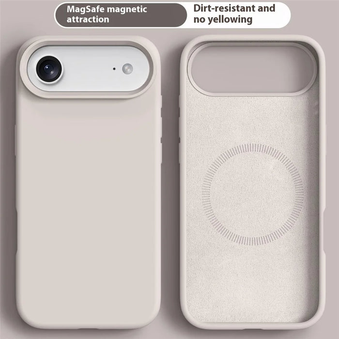For iPhone Air Case Compatible with MagSafe Liquid Silicone + PC Phone Cover - Antique White - 2