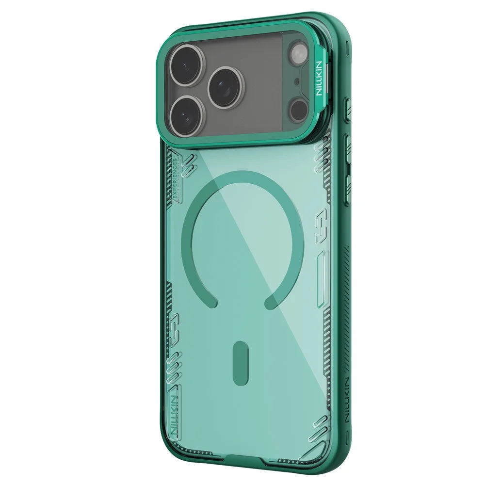 NILLKIN Iceblade CamProp For iPhone 18 Pro Max / 17 Pro Max Magnetic Case Clear Lens Lid Kickstand PC TPU Phone Cover - Green - 3