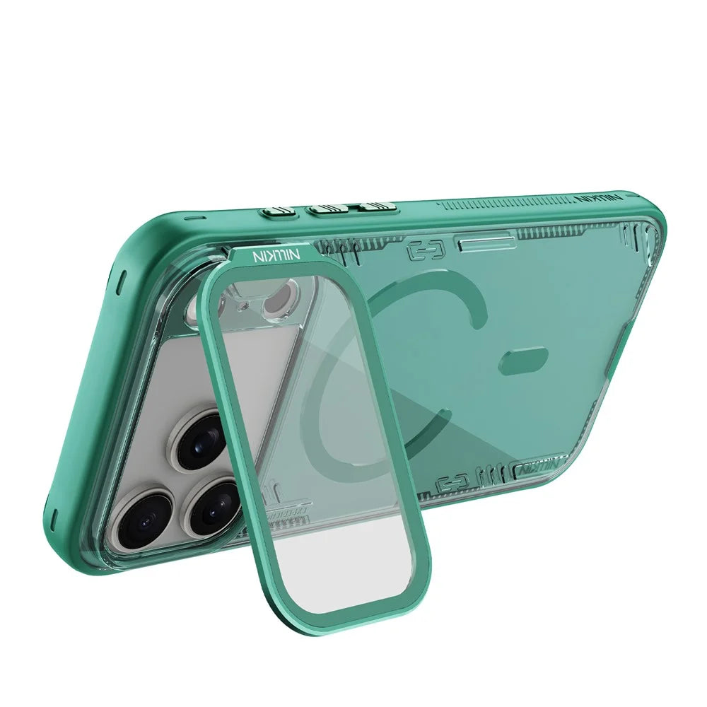 NILLKIN Iceblade CamProp For iPhone 18 Pro Max / 17 Pro Max Magnetic Case Clear Lens Lid Kickstand PC TPU Phone Cover - Green - 5