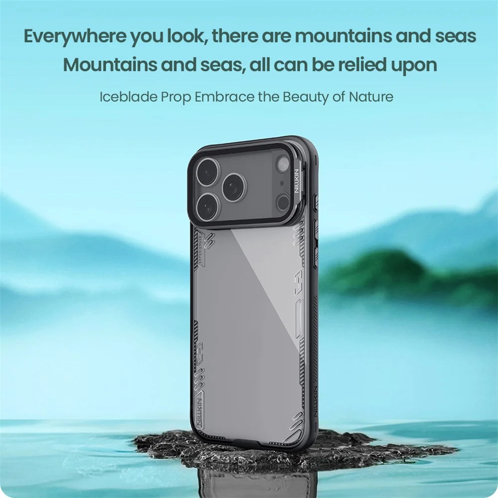 NILLKIN Iceblade CamProp For iPhone 18 Pro Max / 17 Pro Max Case Clear Lens Lid Kickstand PC TPU Phone Cover - 6