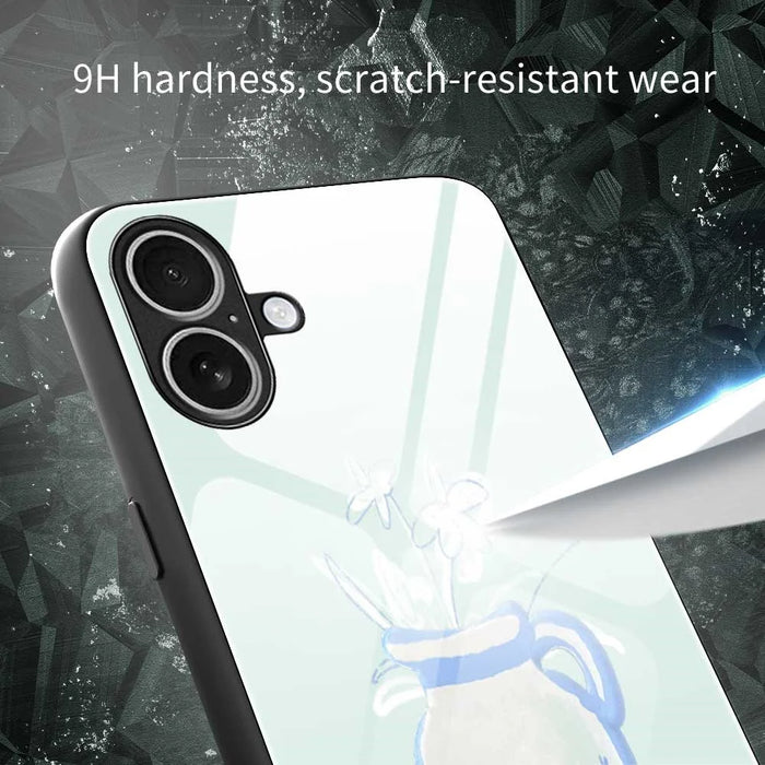 For iPhone 17 Case PC TPU Tempered Glass Pattern Printing Shockproof Phone Back Cover - B0318 - 6