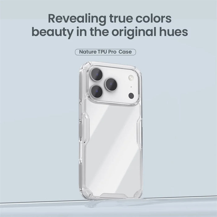 NILLKIN Nature Pro Series For iPhone 18 Pro / 17 Pro Case PC + TPU Anti-Scratch Clear Back Cover - Grey - 5