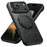 SUTENI G3 For iPhone 17 Pro Max Case Compatible with MagSafe Waxy Texture Rotating Kickstand Leather Phone Back Cover - Black - 1