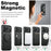 SUTENI G3 For iPhone 17 Pro Max Case Compatible with MagSafe Waxy Texture Rotating Kickstand Leather Phone Back Cover - Black - 7