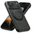 SUTENI G3 For iPhone 17 Pro Max Magnetic Case Rotating Kickstand Carbon Fiber Texture Leather Phone Back Cover - 1