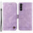 For Samsung Galaxy S23+ Leather Wallet Cases Skin Touch Phone Cover Stand with Strap - Purple - 1