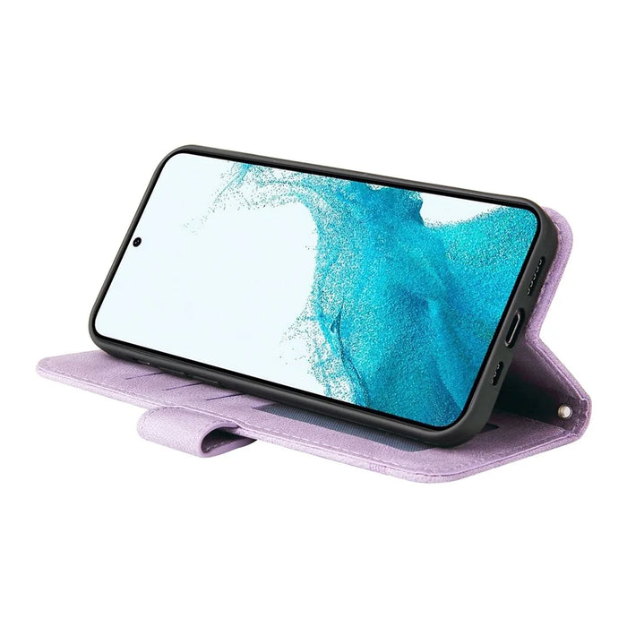 For Samsung Galaxy S23+ Leather Wallet Cases Skin Touch Phone Cover Stand with Strap - Purple - 3