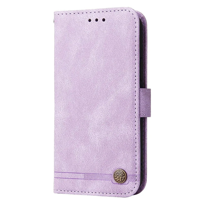 For Samsung Galaxy S23+ Leather Wallet Cases Skin Touch Phone Cover Stand with Strap - Purple - 6
