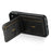 SUTENI H03 For iPhone 17 Pro Max Case Card Holder Waxy Texture Leather + TPU Phone Cover - Black - 4