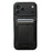 SUTENI H03 For iPhone 17 Pro Max Case Card Holder Waxy Texture Leather + TPU Phone Cover - Black - 5