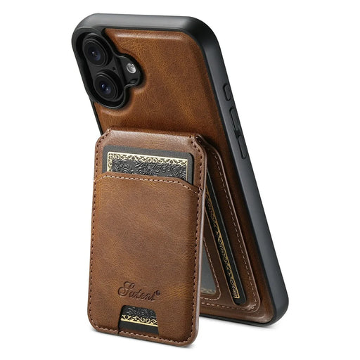 SUTENI H15 For iPhone 17 Case Compatible with MagSafe Detachable Card Holder Phone Cover - Brown - 1