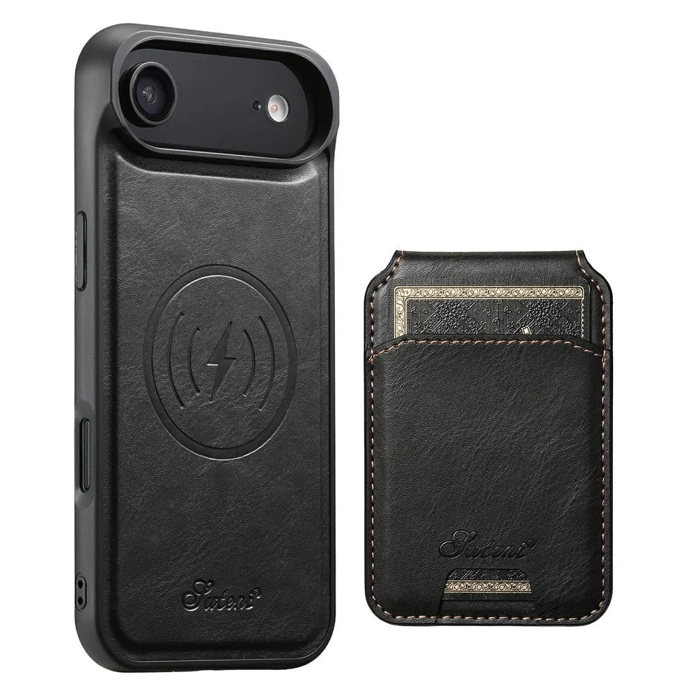 SUTENI H15 For iPhone Air Case Compatible with MagSafe Detachable Card Holder Phone Cover - Black - 1