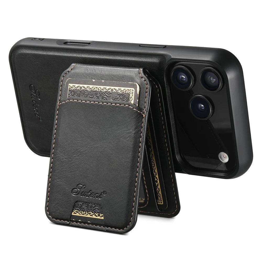 SUTENI H15 For iPhone 17 Pro Case Compatible with MagSafe Detachable Card Holder Phone Cover - Black - 3