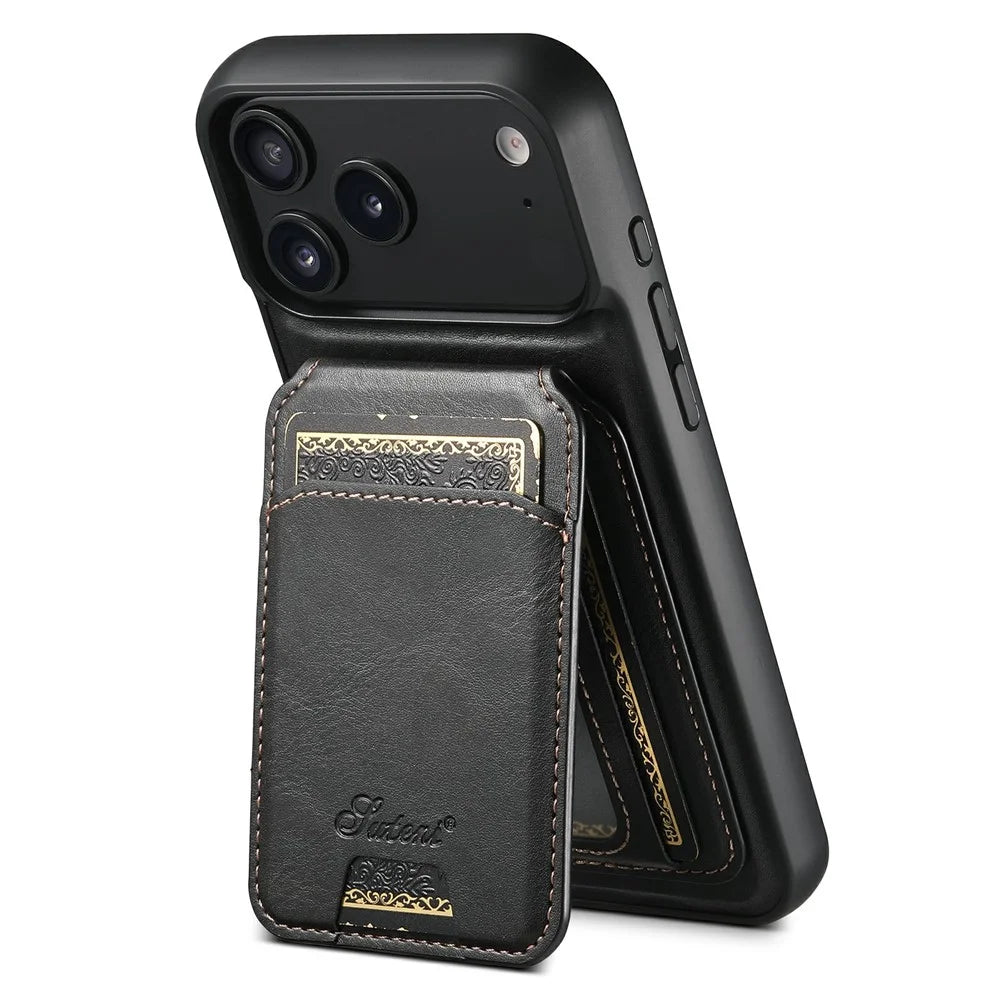SUTENI H15 For iPhone 17 Pro Max Case Compatible with MagSafe Detachable Card Holder Phone Cover - Black - 2