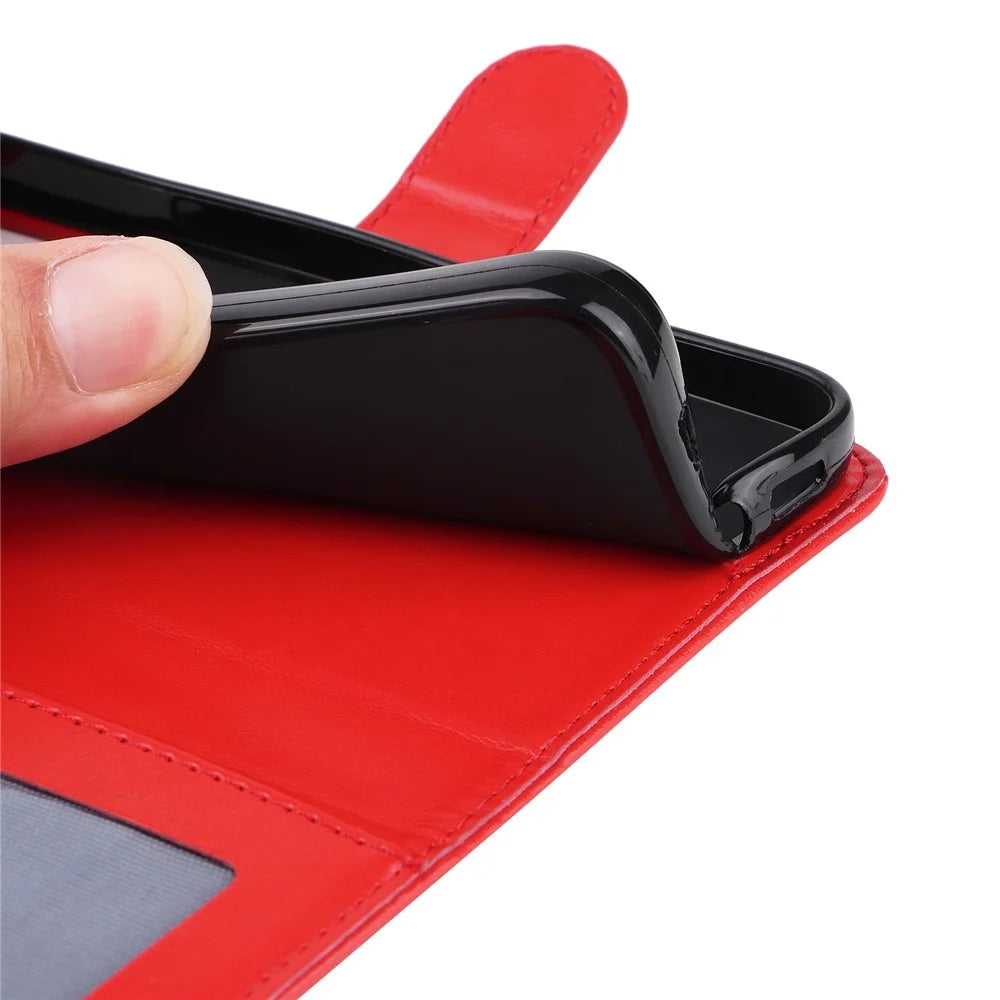 For Samsung Galaxy S23 Ultra Sunflower Imprinted PU Leather Anti-scratch Phone Case Foldable Stand Flip Wallet Cover with Hand Strap - Red - 7
