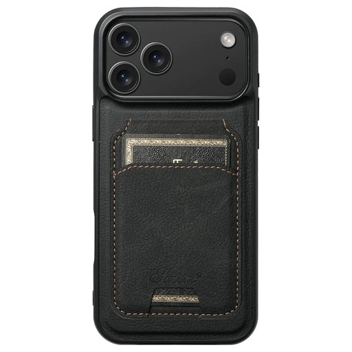 SUTENI H16 For iPhone 17 Pro Max Case Compatible with MagSafe Kickstand Phone Cover Detachable Card Holder - Black - 2