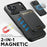 SUTENI H16 For iPhone 17 Pro Case Compatible with MagSafe Kickstand Phone Cover Detachable Card Holder - Black - 6