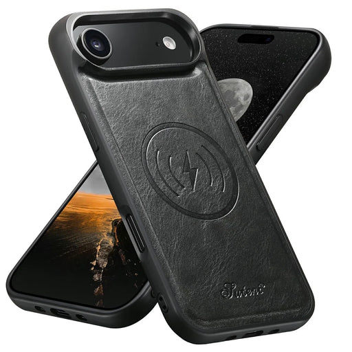 SUTENI For iPhone Air Case Compatible with MagSafe Card Holder Kickstand Phone Cover - Black - 2