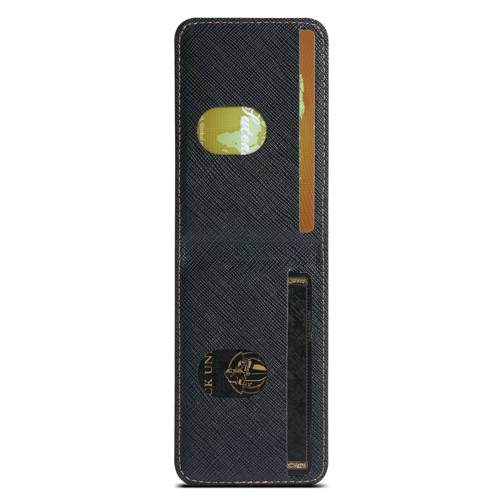 SUTENI H17 For iPhone Air Magnetic Case Cross Texture Leather Phone Back Cover with Detachable Card Bag - Black - 4