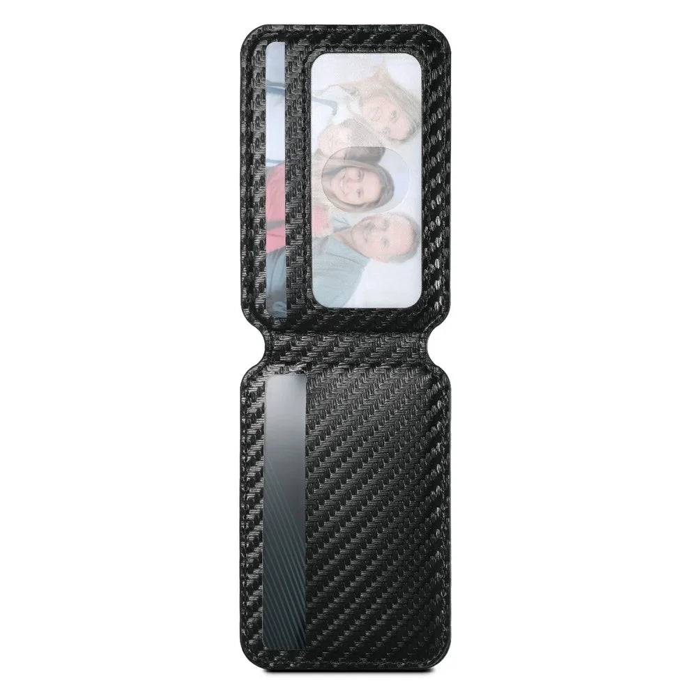 SUTENI H18 For iPhone 17 Magnetic Case Carbon Fiber Texture Leather + TPU Cover with Detachable Card Bag - 5