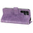 For Samsung Galaxy S23 Ultra Case Floral Pattern PU Leather Wallet Stand Phone Cover - Purple - 3
