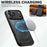 SUTENI M3 For iPhone 17 Pro Magnetic Case Cowhide Texture Leather Back Cover with Card Bag Kickstand - Black - 5