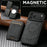 SUTENI M5 For iPhone 17 Pro Magnetic Case with Card Bag Cowhide Texture Leather Phone Back Cover - Black - 7