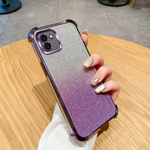 For Samsung Galaxy A08 5G / A08 4G / A07 4G Case Glitter TPU Phone Cover with Reinforced Corners - Purple - 1