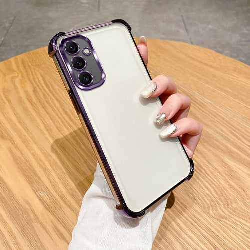 For Samsung Galaxy A36 5G / A56 5G Case Reinforced Corners TPU Clear Back Cover - Purple - 1