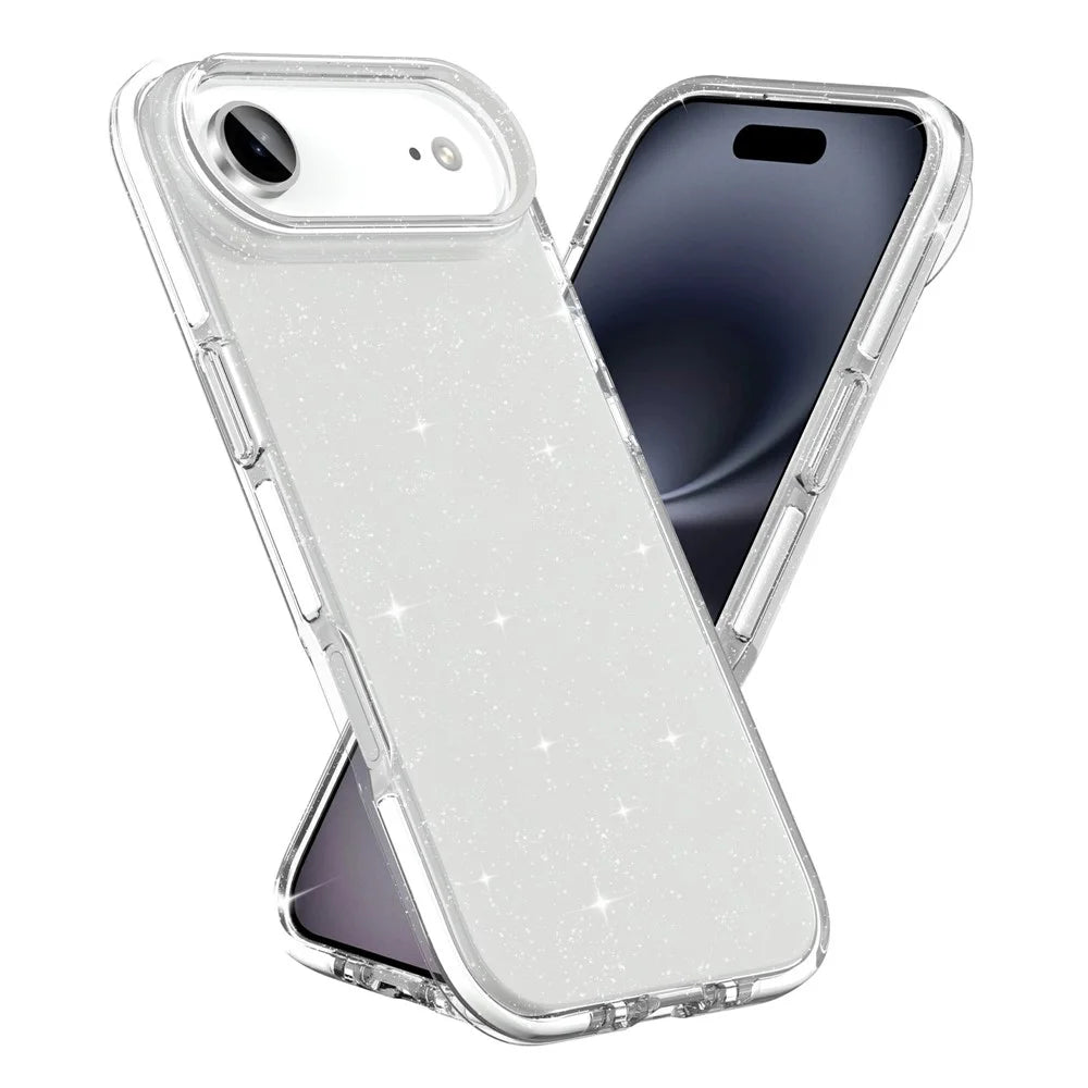 For iPhone Air Glitter Case PC Back TPU+TPE Frame Bling Sparkle Shockproof Cover - 2