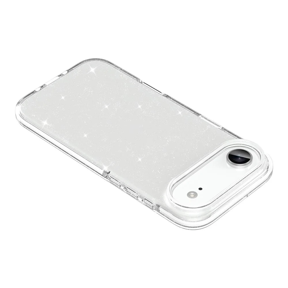 For iPhone Air Glitter Case PC Back TPU+TPE Frame Bling Sparkle Shockproof Cover - 5