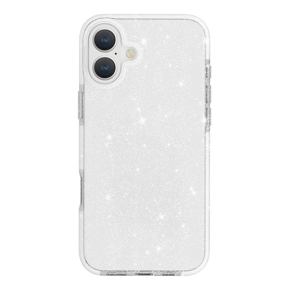 For iPhone 17 Glitter Case PC Back TPU+TPE Frame Bling Sparkle Shockproof Cover - 4