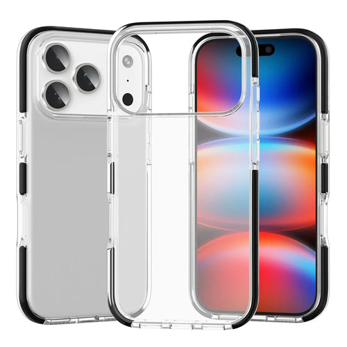 For iPhone 17 Pro Max Case TPU+TPE Anti-drop Clear Phone Cover - Transparent Black - 1