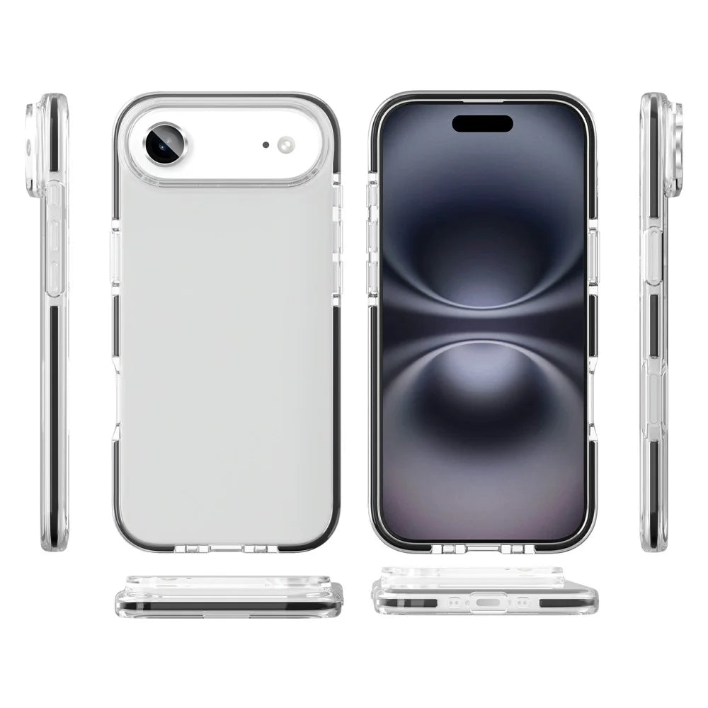 For iPhone Air Case TPU+TPE Anti-drop Clear Phone Cover - Transparent Black - 6