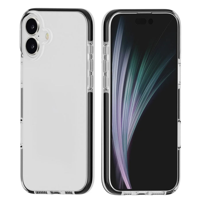 For iPhone 17 Case TPU+TPE Anti-drop Clear Phone Cover - Transparent Black - 3