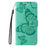 For iPhone 16 Pro Max Wallet Case Floral Butterfly Imprinted Leather Phone Cover Stand -  Green - 7