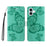 For iPhone 16 Plus Wallet Case Floral Butterfly Imprinted Leather Phone Cover Stand -  Green - 1