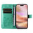 For iPhone 16 Plus Wallet Case Floral Butterfly Imprinted Leather Phone Cover Stand -  Green - 2