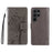 For Samsung Galaxy S24 Ultra Phone Case with Stand Cat Tree Pattern Leather Wallet Mobile Cover - Grey - 1